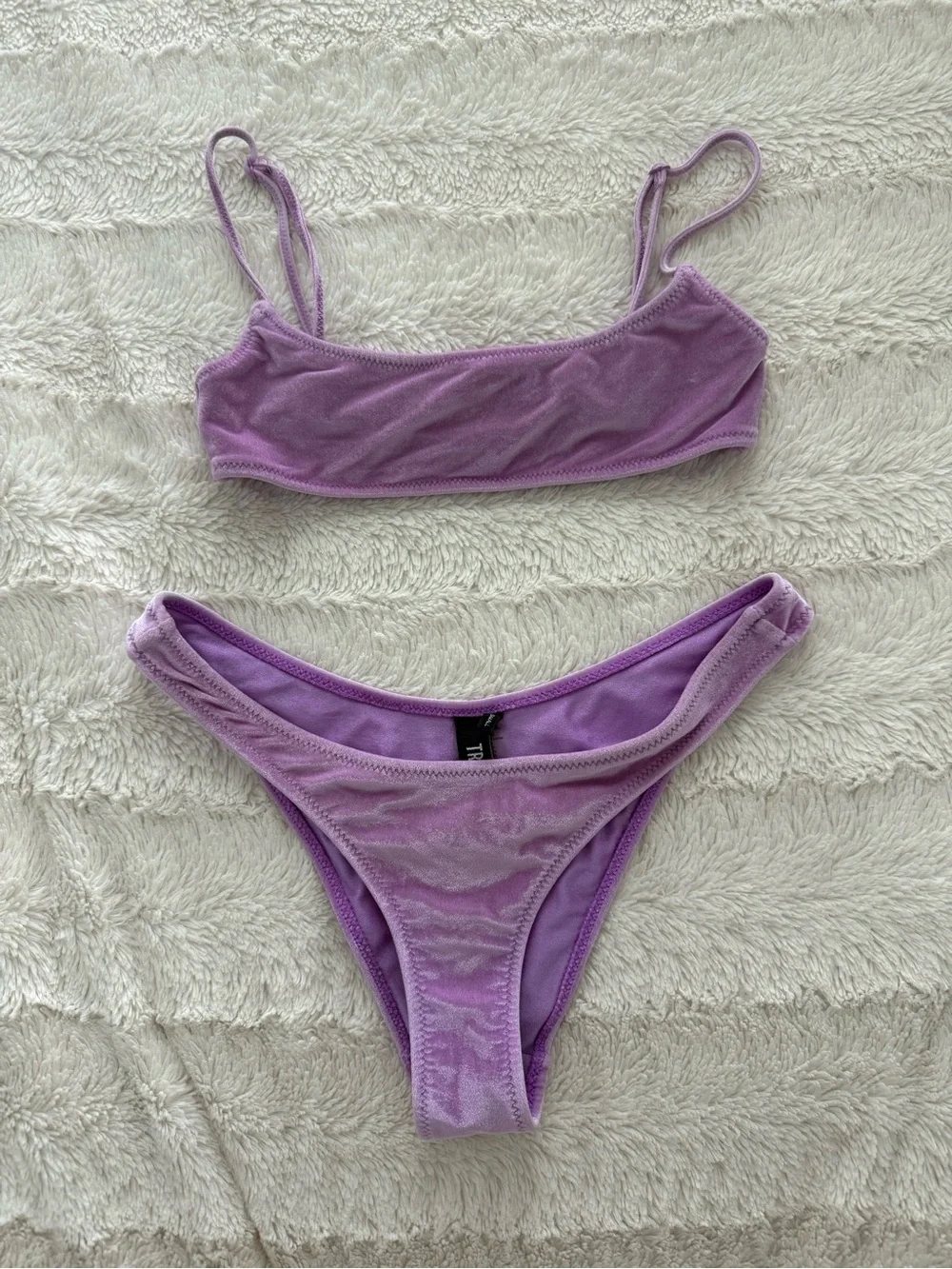 Triangl Lilac Velvet Bikini Set - Two-Piece Swimsuit, Size Small